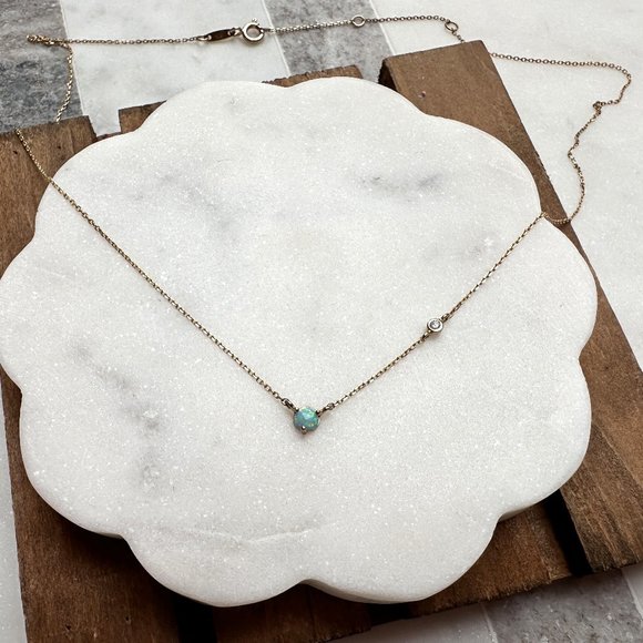 Tai Jewelry - TAI Mini Opal Pendant Necklace | Gold Vermeil